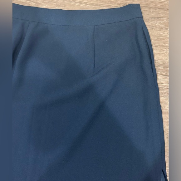 Halston Navy Blue Midi Skirt Size 10 - Picture 6 of 10